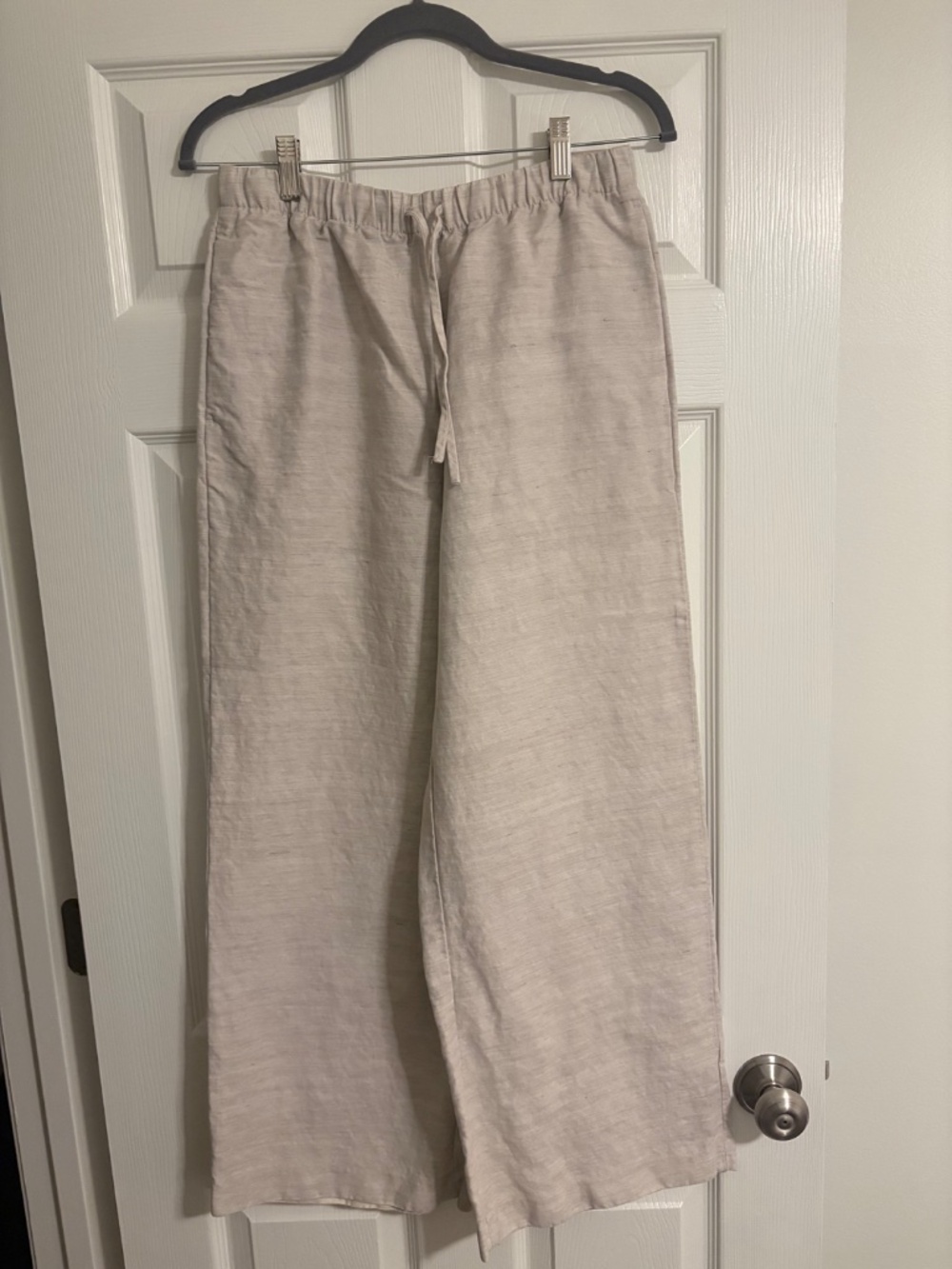 Aritzia Wide-Leg Linen Drawstring Pants in Light Beige - Picture 3 of 5